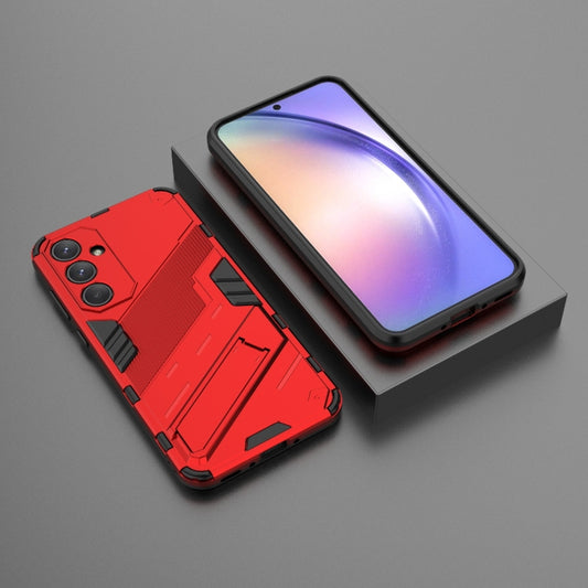For Samsung Galaxy A35 5G Punk Armor 2 in 1 PC + TPU Shockproof Phone Case with Invisible Holder(Red) by buy2fix