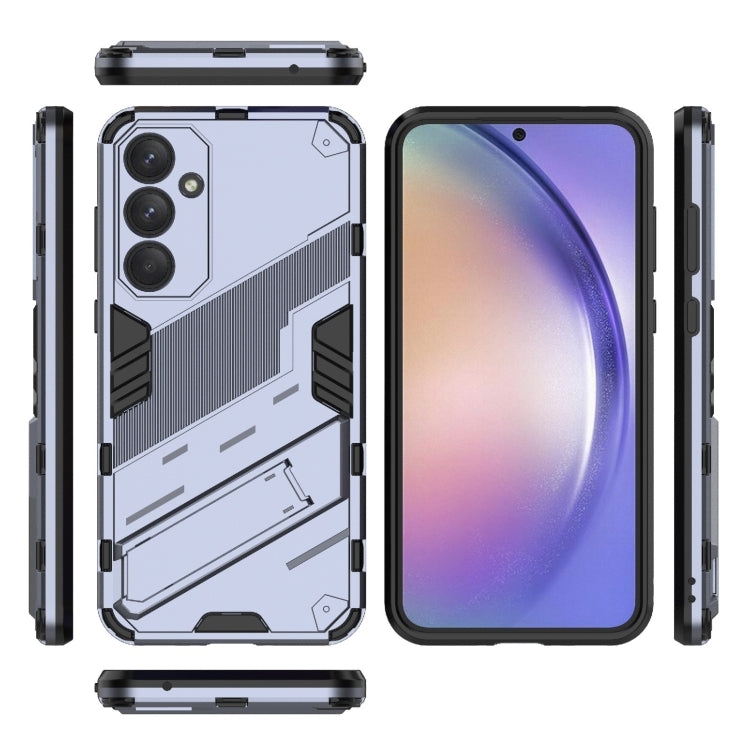 For Samsung Galaxy A35 5G Punk Armor 2 in 1 PC + TPU Shockproof Phone Case with Invisible Holder(Grey) - Galaxy Phone Cases by buy2fix | Online Shopping UK | buy2fix