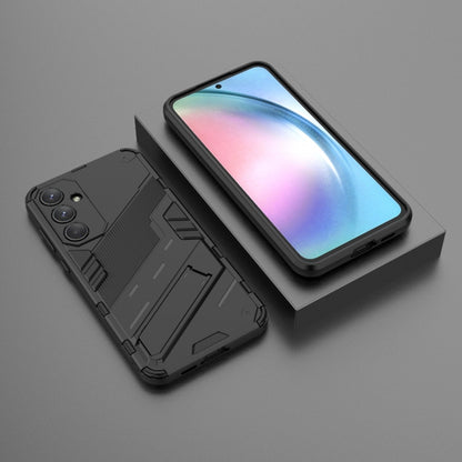 For Samsung Galaxy A55 5G Punk Armor 2 in 1 PC + TPU Shockproof Phone Case with Invisible Holder(Black) - Galaxy Phone Cases by buy2fix | Online Shopping UK | buy2fix