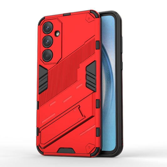 For Samsung Galaxy A55 5G Punk Armor 2 in 1 PC + TPU Shockproof Phone Case with Invisible Holder(Red) - Galaxy Phone Cases by buy2fix | Online Shopping UK | buy2fix