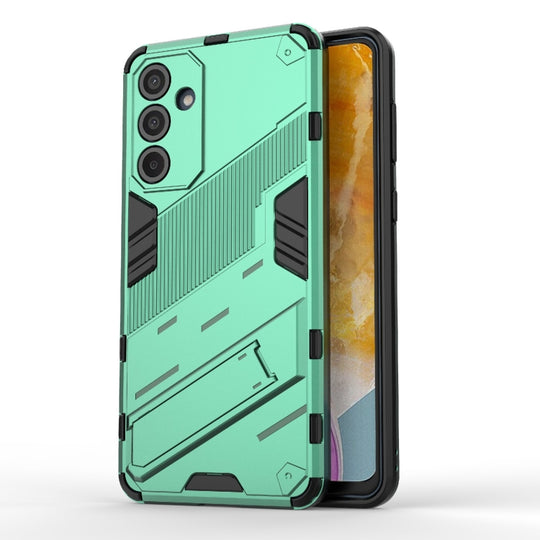 For Samsung Galaxy M55 5G Punk Armor 2 in 1 PC + TPU Shockproof Phone Case with Invisible Holder(Green)