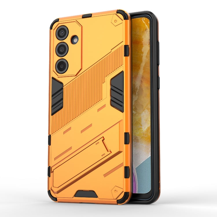 For Samsung Galaxy M55 5G Punk Armor 2 in 1 PC + TPU Shockproof Phone Case with Invisible Holder(Orange) - Galaxy Phone Cases by buy2fix | Online Shopping UK | buy2fix