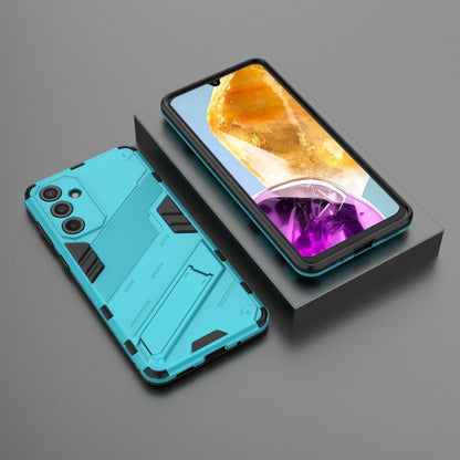 For Samsung Galaxy M55 5G Punk Armor 2 in 1 PC + TPU Shockproof Phone Case with Invisible Holder(Blue) - Galaxy Phone Cases by buy2fix | Online Shopping UK | buy2fix