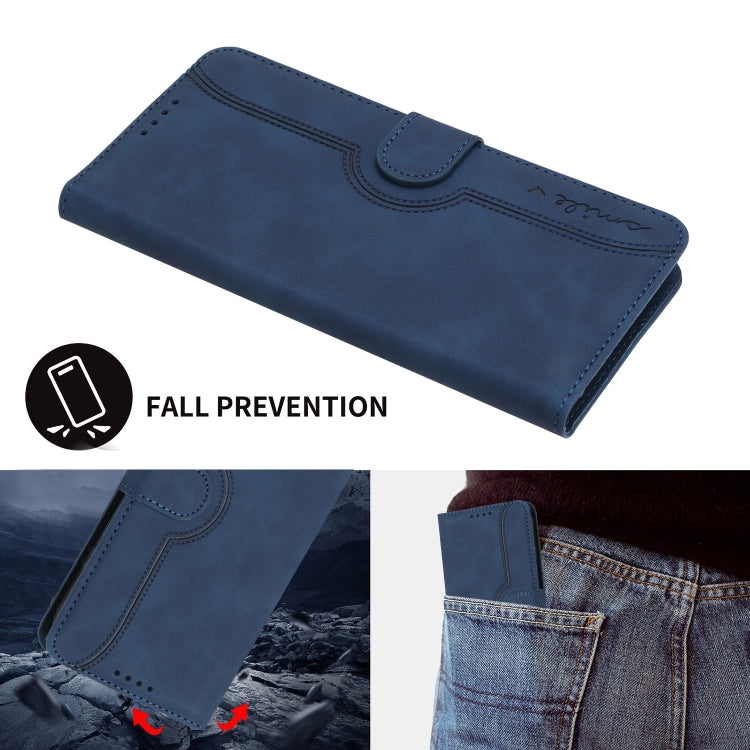 For iPhone 16e Heart Pattern Skin Feel Leather Phone Case(Royal Blue) by buy2fix