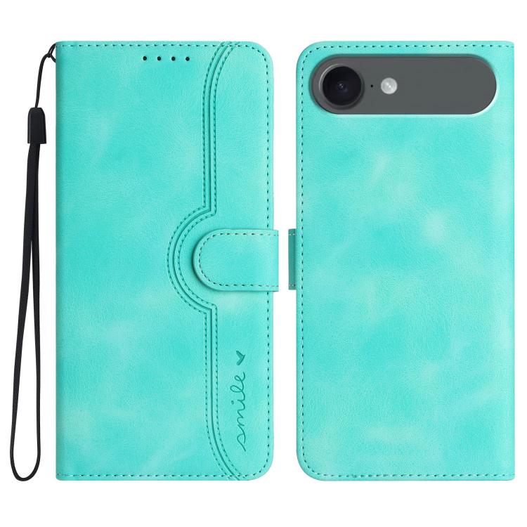 For iPhone Air Heart Pattern Skin Feel Leather Phone Case(Light Blue) - iPhone Air Cases by buy2fix | Online Shopping UK | buy2fix