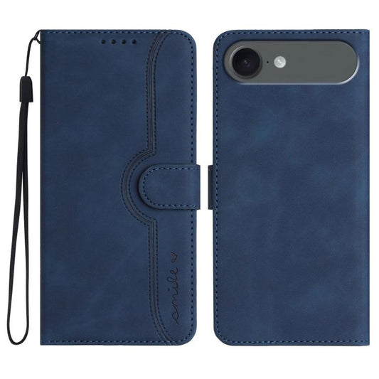 For iPhone 17 Air Heart Pattern Skin Feel Leather Phone Case(Royal Blue) - iPhone 17 Air Cases by buy2fix | Online Shopping UK | buy2fix