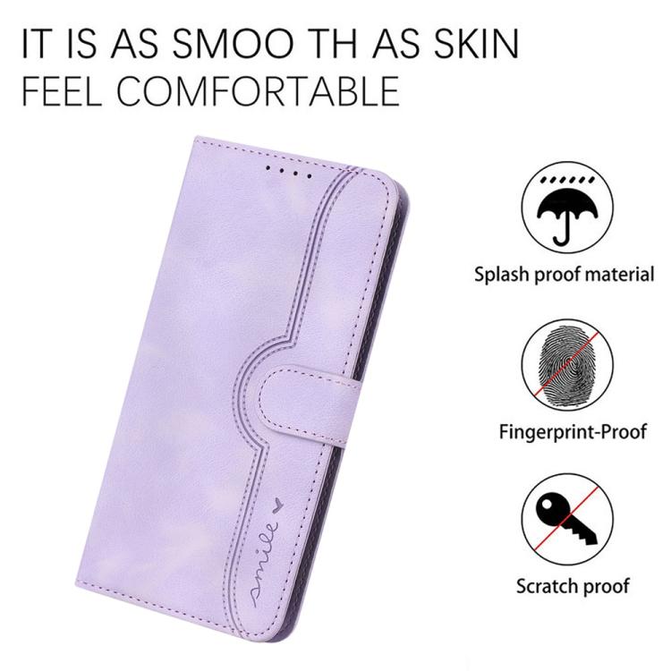 For iPhone 17 Heart Pattern Skin Feel Leather Phone Case(Purple) - iPhone 17 Cases by buy2fix | Online Shopping UK | buy2fix