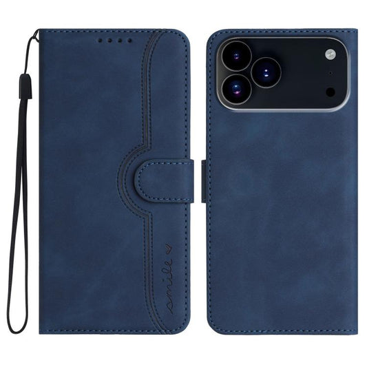 For iPhone 17 Pro Max Heart Pattern Skin Feel Leather Phone Case(Royal Blue) - iPhone 17 Pro Max Cases by buy2fix | Online Shopping UK | buy2fix