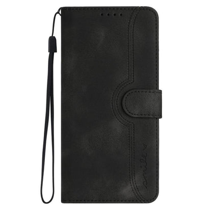 For iPhone 17 Pro Heart Pattern Skin Feel Leather Phone Case(Black) - iPhone 17 Pro Cases by buy2fix | Online Shopping UK | buy2fix