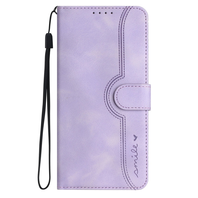 For Motorola Edge 5G 2024 Heart Pattern Skin Feel Leather Phone Case(Purple) - Motorola Cases by buy2fix | Online Shopping UK | buy2fix