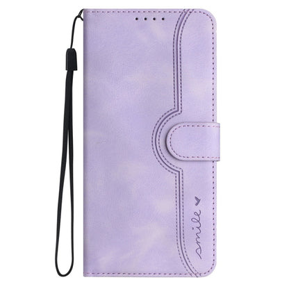 For Motorola Moto G Stylus 5G 2024 Heart Pattern Skin Feel Leather Phone Case(Purple) - Motorola Cases by buy2fix | Online Shopping UK | buy2fix