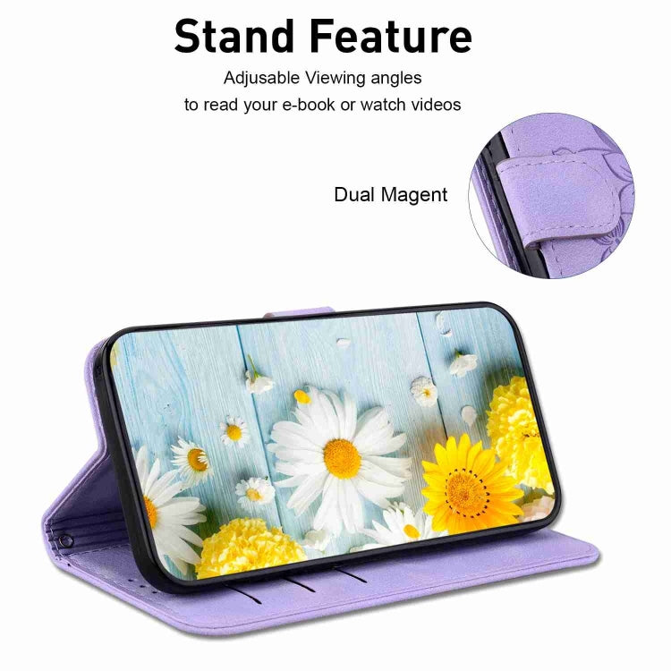 For Xiaomi Redmi Note 13 Pro+ 5G Lily Embossed Leather Phone Case(Purple) - Note 13 Pro+ Cases by buy2fix | Online Shopping UK | buy2fix