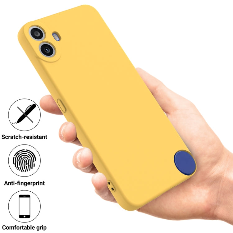 For Nothing CMF Phone 1 Pure Color Liquid Silicone Shockproof Phone Case(Yellow) - More Brand by buy2fix | Online Shopping UK | buy2fix