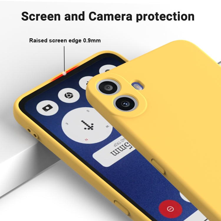 For Nothing CMF Phone 1 Pure Color Liquid Silicone Shockproof Phone Case(Yellow) - More Brand by buy2fix | Online Shopping UK | buy2fix