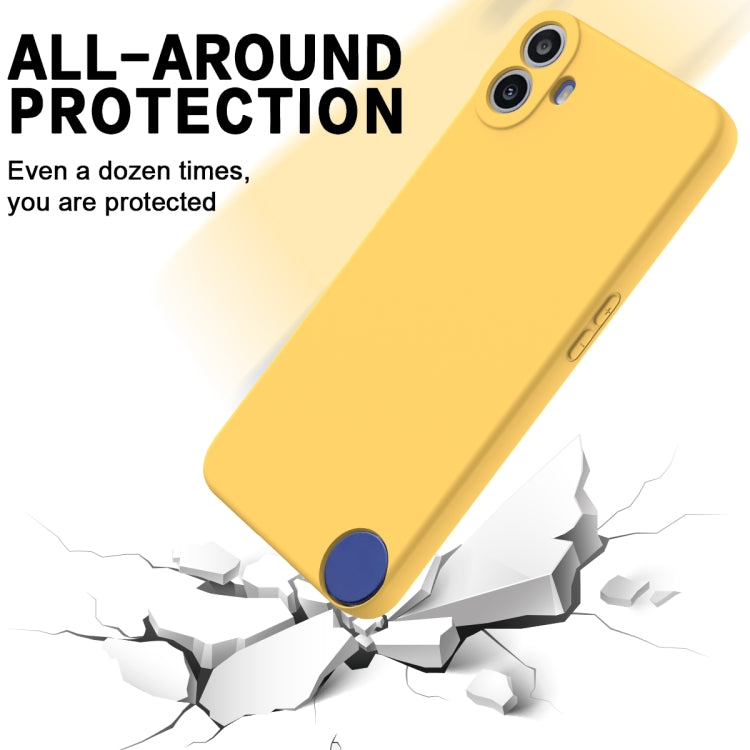 For Nothing CMF Phone 1 Pure Color Liquid Silicone Shockproof Phone Case(Yellow) - More Brand by buy2fix | Online Shopping UK | buy2fix