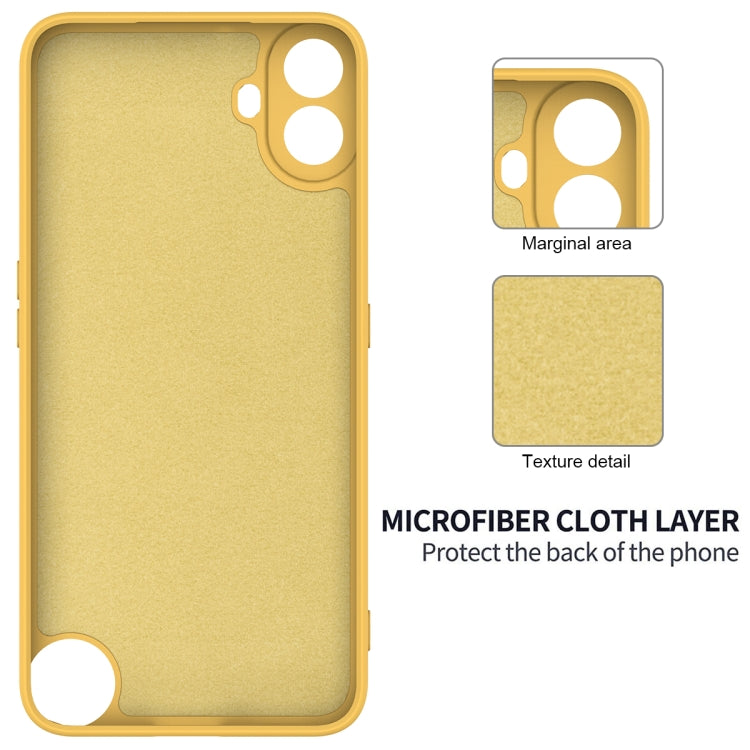 For Nothing CMF Phone 1 Pure Color Liquid Silicone Shockproof Phone Case(Yellow) - More Brand by buy2fix | Online Shopping UK | buy2fix