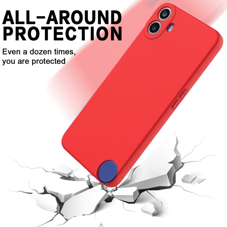 For Nothing CMF Phone 1 Solid Color Liquid Silicone Dropproof Full Coverage Phone Case(Red) - Nothing Cases by buy2fix | Online Shopping UK | buy2fix