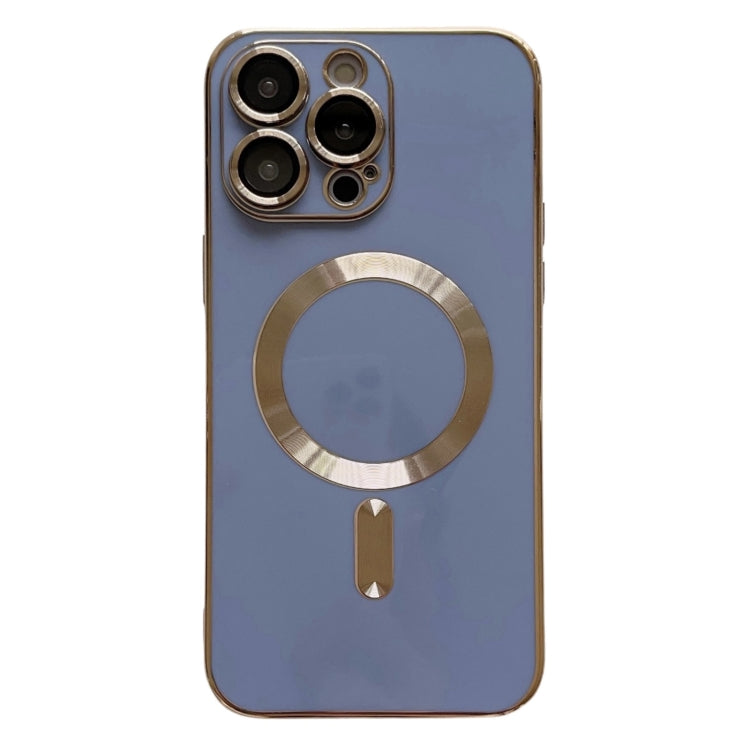 For iPhone 13 Pro Max Magsafe Plating TPU Phone Case with Lens Film(Light Blue) - iPhone 13 Pro Max Cases by buy2fix | Online Shopping UK | buy2fix