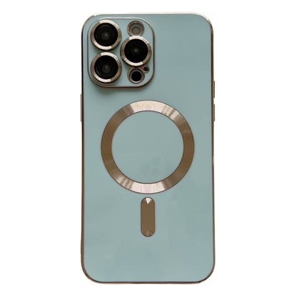 For iPhone 14 Pro Max Magsafe Plating TPU Phone Case with Lens Film(Light Green) - iPhone 14 Pro Max Cases by buy2fix | Online Shopping UK | buy2fix
