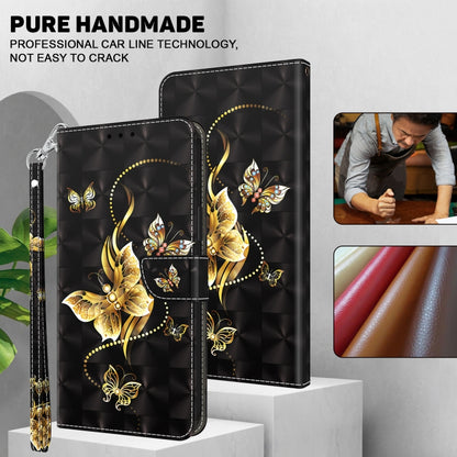 For iPhone 16 Pro 3D Painted Leather Phone Case(Golden Swallow Butterfly) - iPhone 16 Pro Cases by buy2fix | Online Shopping UK | buy2fix