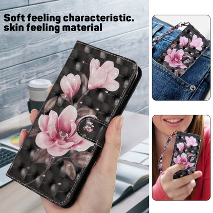 For iPhone 16 Pro 3D Painted Leather Phone Case(Pink Flower) - iPhone 16 Pro Cases by buy2fix | Online Shopping UK | buy2fix