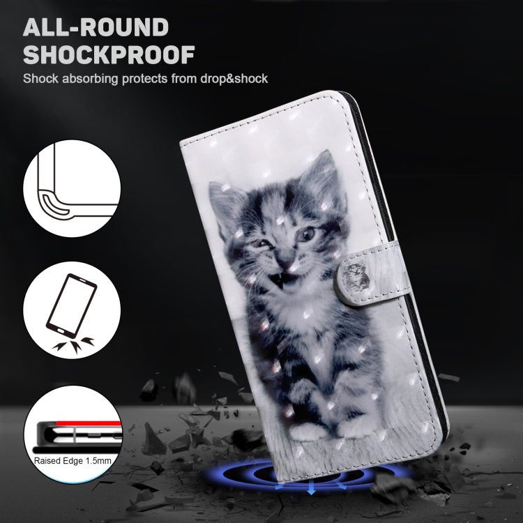 For iPhone 16 3D Painted Leather Phone Case(Smile Cat) - iPhone 16 Cases by buy2fix | Online Shopping UK | buy2fix