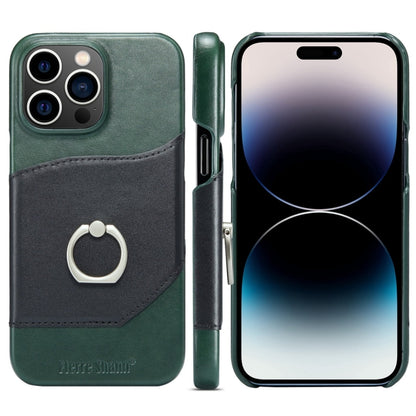 For iPhone 15 Pro Fierre Shann Oil Wax Texture Genuine Leather Back Cover Phone Case(Black) - iPhone 15 Pro Cases by FIERRE SHANN | Online Shopping UK | buy2fix