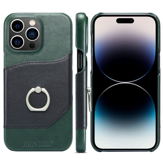 For iPhone 15 Pro Fierre Shann Oil Wax Texture Genuine Leather Back Cover Phone Case(Black) - iPhone 15 Pro Cases by FIERRE SHANN | Online Shopping UK | buy2fix