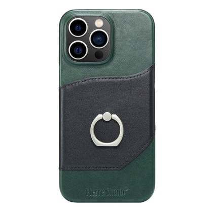 For iPhone 15 Pro Fierre Shann Oil Wax Texture Genuine Leather Back Cover Phone Case(Black) - iPhone 15 Pro Cases by FIERRE SHANN | Online Shopping UK | buy2fix