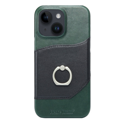 For iPhone 15 Plus Fierre Shann Oil Wax Texture Genuine Leather Back Cover Phone Case(Black) - iPhone 15 Plus Cases by FIERRE SHANN | Online Shopping UK | buy2fix