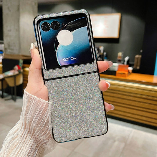 For Motorola Razr 40 Ultra Gradient Color Glitter Shockproof Protective Phone Case(Grey) by buy2fix