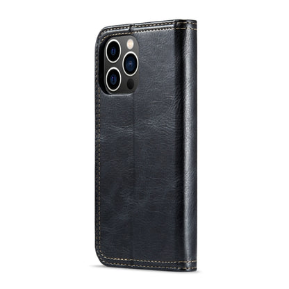 For iPhone 15 Pro Max Fierre Shann Vintage Bark Texture Wallet Leather Phone Case(Black) - iPhone 15 Pro Max Cases by FIERRE SHANN | Online Shopping UK | buy2fix