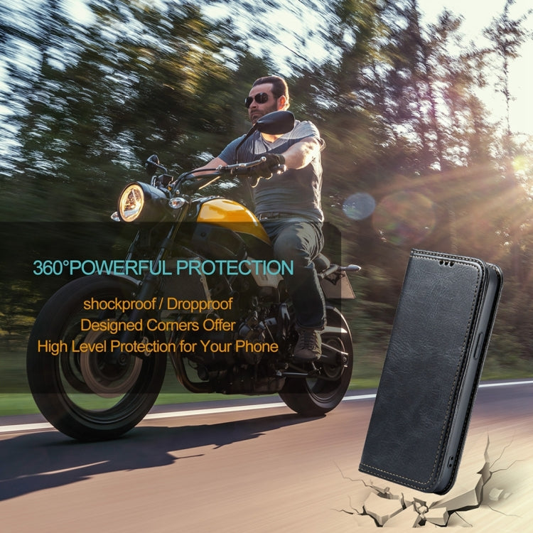 For iPhone 15 Plus Fierre Shann Vintage Bark Texture Wallet Leather Phone Case(Black) - iPhone 15 Plus Cases by FIERRE SHANN | Online Shopping UK | buy2fix