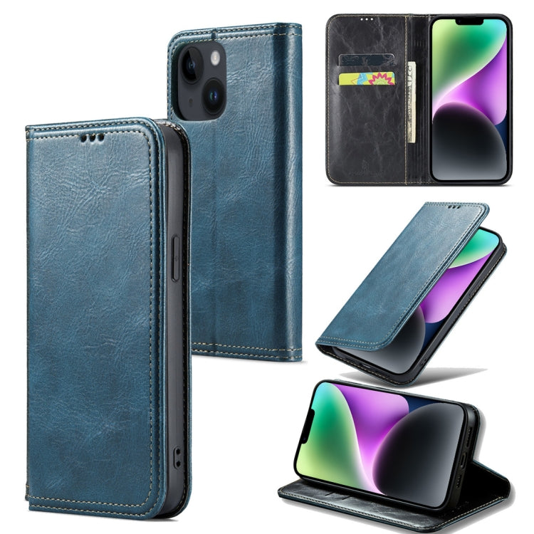 For iPhone 15 Fierre Shann Vintage Bark Texture Wallet Leather Phone Case(Green) - iPhone 15 Cases by FIERRE SHANN | Online Shopping UK | buy2fix