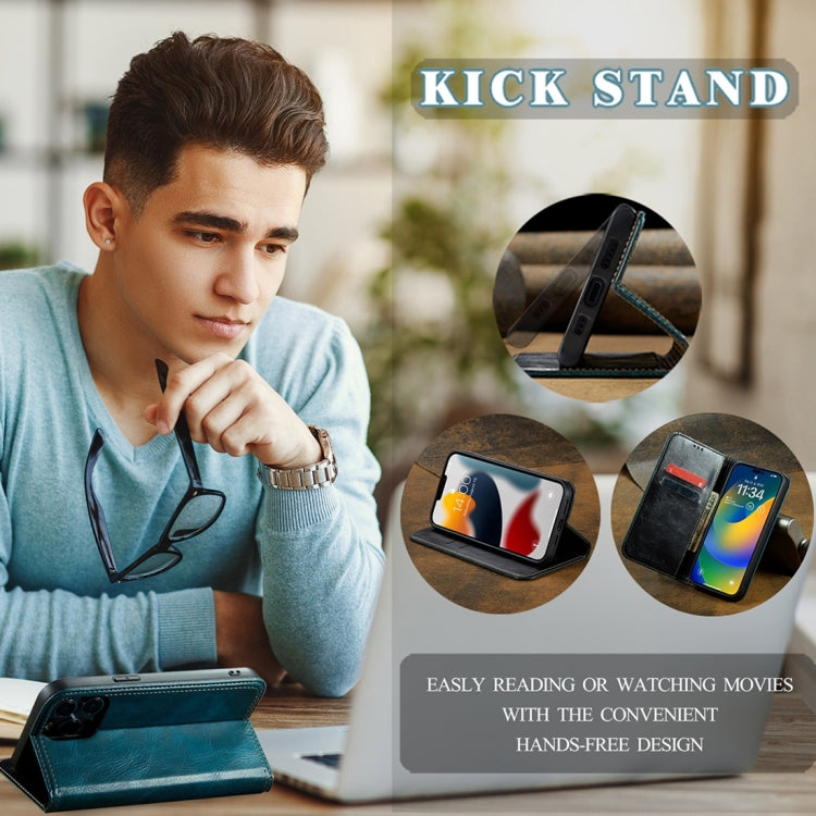 For iPhone 15 Fierre Shann Vintage Bark Texture Wallet Leather Phone Case(Green) - iPhone 15 Cases by FIERRE SHANN | Online Shopping UK | buy2fix