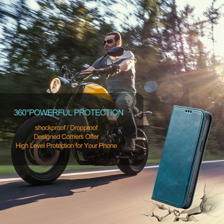 For iPhone 15 Fierre Shann Vintage Bark Texture Wallet Leather Phone Case(Green) - iPhone 15 Cases by FIERRE SHANN | Online Shopping UK | buy2fix