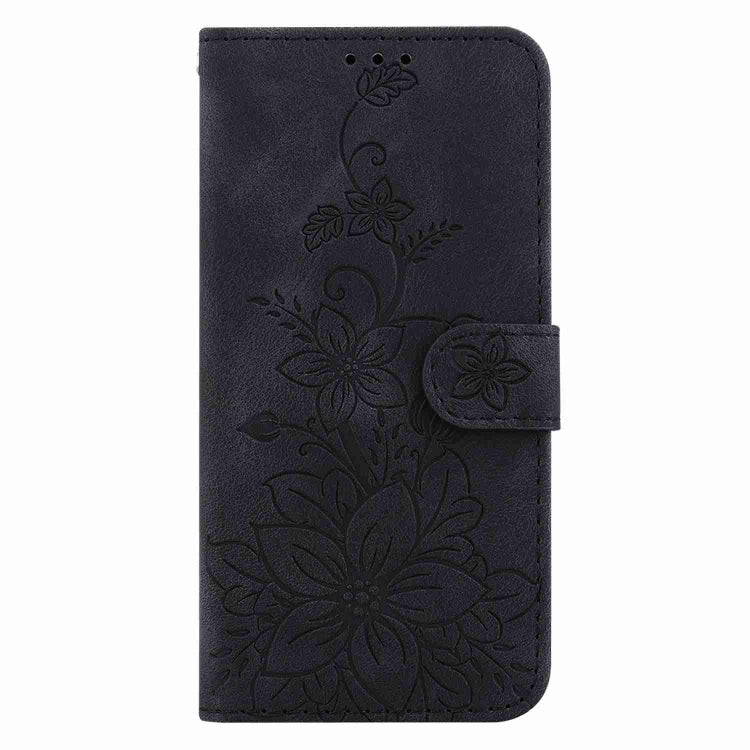 For Samsung Galaxy S23 Ultra 5G Lily Embossed Leather Phone Case(Black) - Galaxy S23 Ultra 5G Cases by buy2fix | Online Shopping UK | buy2fix