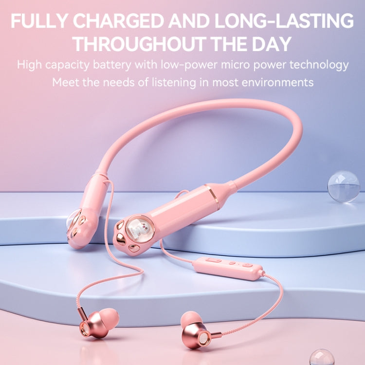 K1692 Meow Planet Neck-mounted Noise Reduction Sports Bluetooth Earphones(Purple) - Neck-mounted Earphone by buy2fix | Online Shopping UK | buy2fix