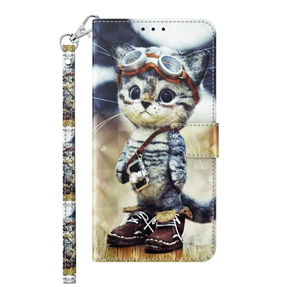 For Samsung Galaxy A15 3D Painted Leather Phone Case(Naughty Cat) - Galaxy Phone Cases by buy2fix | Online Shopping UK | buy2fix