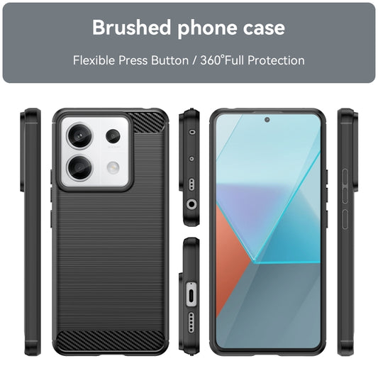 For Xiaomi Redmi Note 13 Pro 5G Brushed Texture Carbon Fiber TPU Phone Case(Black) by buy2fix