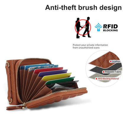 For Samsung Galaxy Z Flip5 Rhombic Texture Card Bag Phone Case with Dual Lanyard(Brown) - Galaxy Z Flip5 Cases by buy2fix | Online Shopping UK | buy2fix