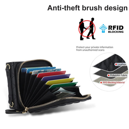 For Samsung Galaxy Z Flip4 Rhombic Texture Card Bag Phone Case with Dual Lanyard(Black) - Galaxy Z Flip4 5G Cases by buy2fix | Online Shopping UK | buy2fix