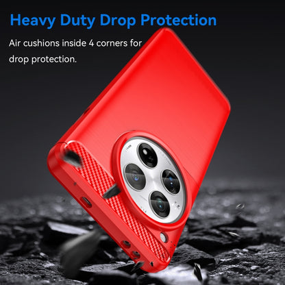 For OnePlus 12 Carbon Fiber Brushed Texture TPU Phone Case(Red) by buy2fix