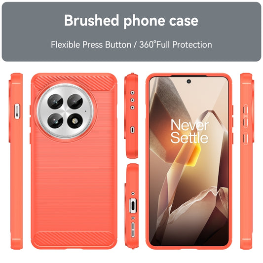 For OnePlus 13 Carbon Fiber Brushed Texture TPU Phone Case(Red) by buy2fix