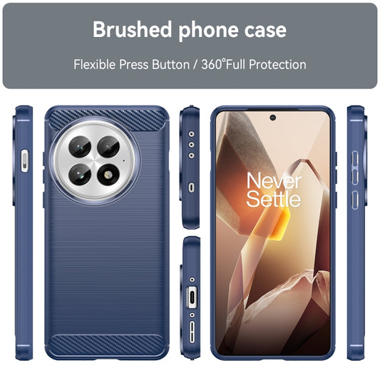 For OnePlus 13 Carbon Fiber Brushed Texture TPU Phone Case(Blue) by buy2fix