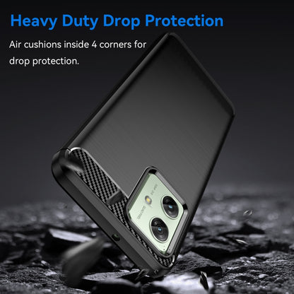 For Motorola Moto G54 Global Brushed Texture Carbon Fiber TPU Phone Case(Black) - Motorola Cases by buy2fix | Online Shopping UK | buy2fix