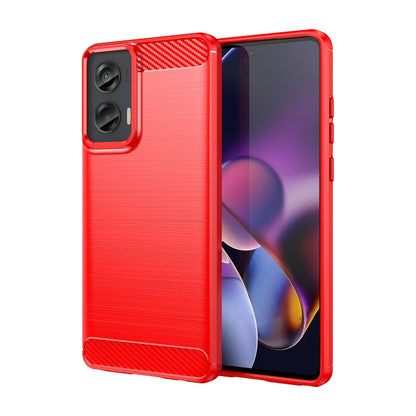 For Motorola Moto G Stylus 5G 2024 Brushed Texture Carbon Fiber TPU Phone Case(Red) - Motorola Cases by buy2fix | Online Shopping UK | buy2fix