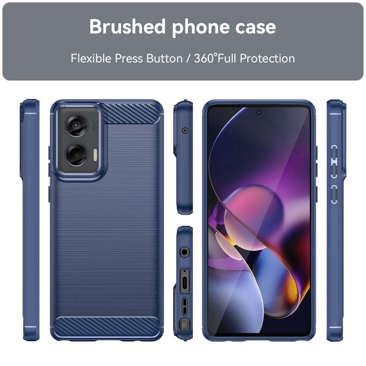 For Motorola Moto G Stylus 5G 2024 Brushed Texture Carbon Fiber TPU Phone Case(Blue) - Motorola Cases by buy2fix | Online Shopping UK | buy2fix