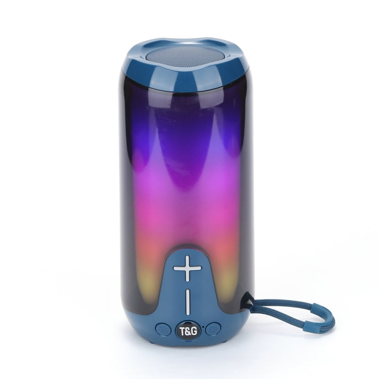 T&G TG651 Portable LED Wireless Bluetooth Speaker Outdoor TWS Subwoofer(Blue) - Desktop Speaker by T&G | Online Shopping UK | buy2fix