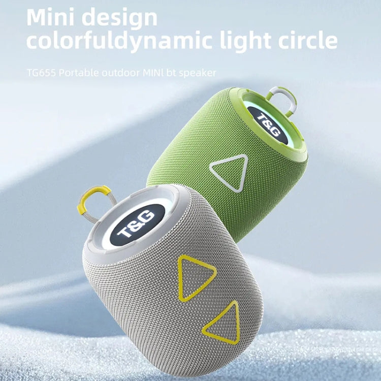 T&G TG655 Outdoor Portable TWS Wireless Bluetooth Speaker LED Light Stereo Subwoofer(Green) - Desktop Speaker by T&G | Online Shopping UK | buy2fix